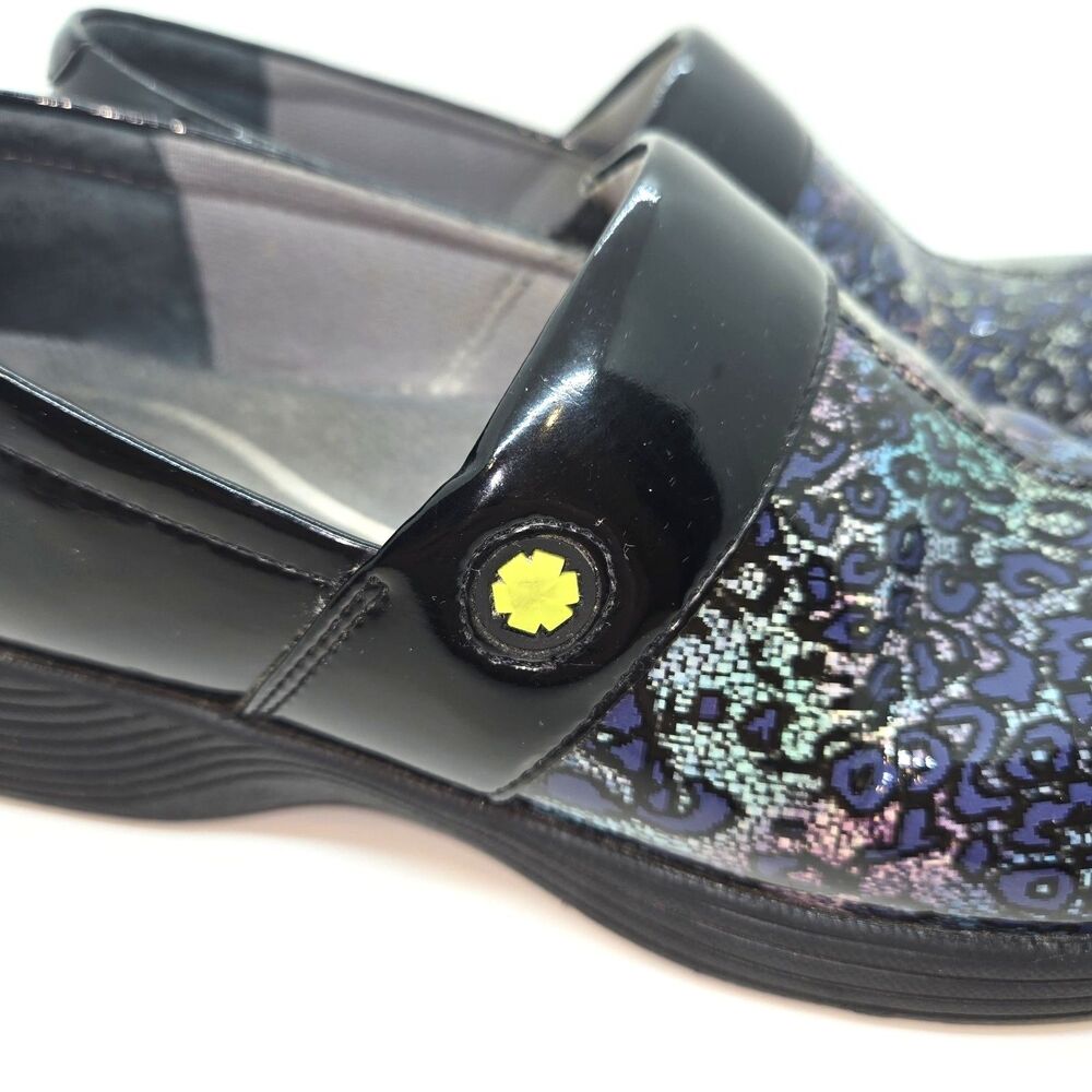 Dansko Work Wonders Comfort Clogs Multicolor Patent Leather Slip Resistant EU 38 - Picture 2 of 13